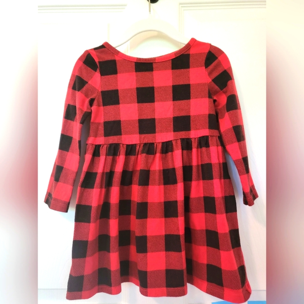 Buffalo plaid dress with matching scarf
